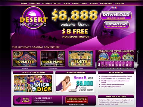 Desert Nights Online Casino Screenshot