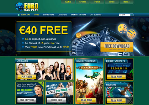 EuroMaxPlay Casino Screenshot