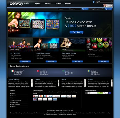 Betway Online Casino Screenshot Betway Online Casino Screenshot