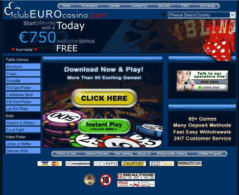 Club Euro Casino Screenshot