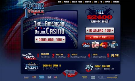 Pure Vegas Online Casino Screenshot